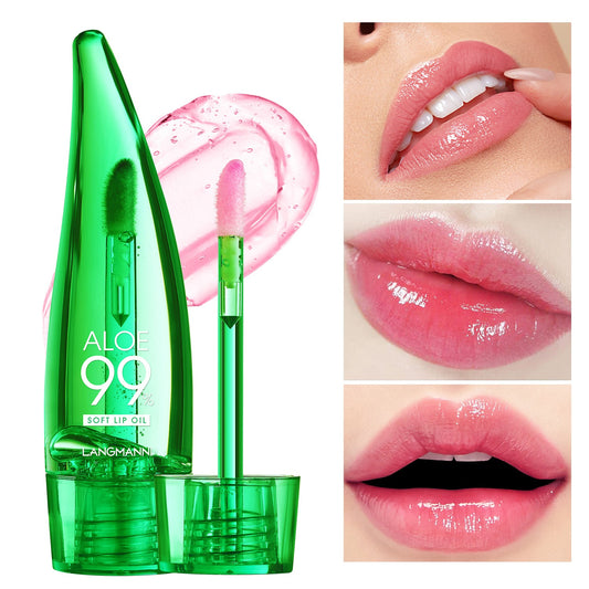 langmannni Aloe vera lip gloss, smalto per labbra che cambia colore in base alla temperatura, rossetto idratante e protettivo, olio per labbra