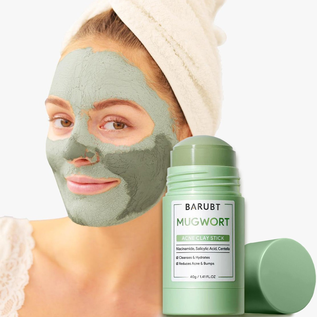 BARUBT maschera di fango di artemisia stick pulizia profonda delicata riparazione punti neri cura del viso maschera spalmabile