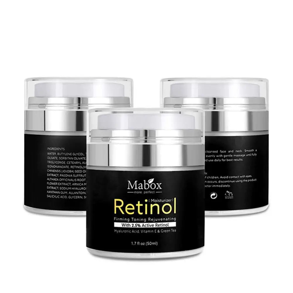 MABOX 2,5% Retinol Whitening Face Cream + Vitamin C Whitening Serum Crema Viso Idratante Anti-età